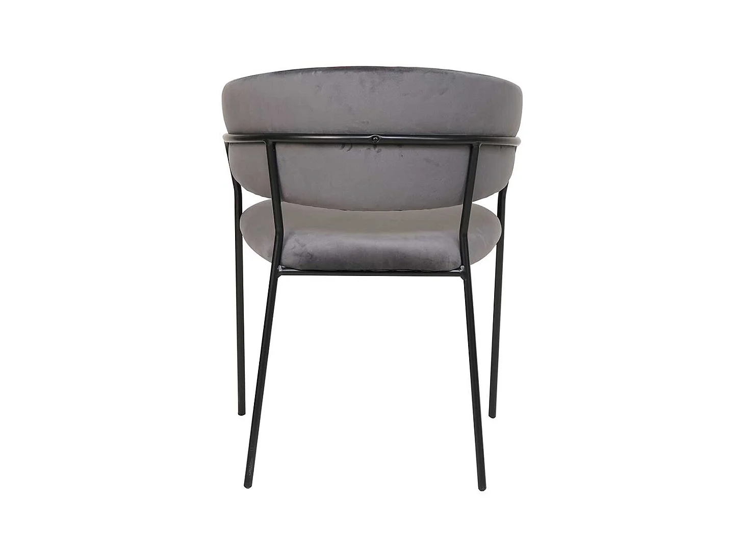 Ablagestuhl in Samt Grau Gestell aus Metall