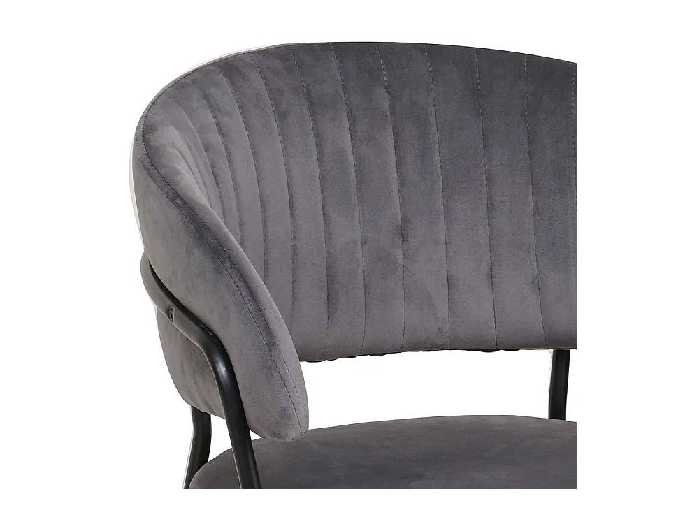 Ablagestuhl in Samt Grau Gestell aus Metall