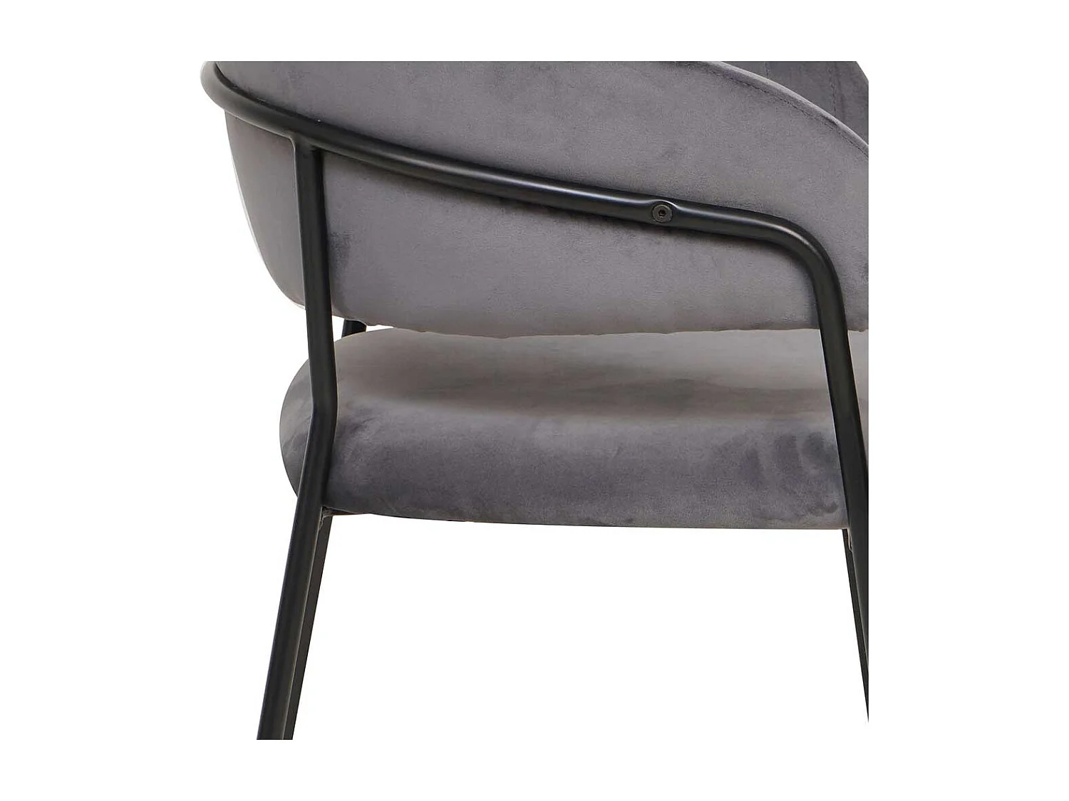 Ablagestuhl in Samt Grau Gestell aus Metall