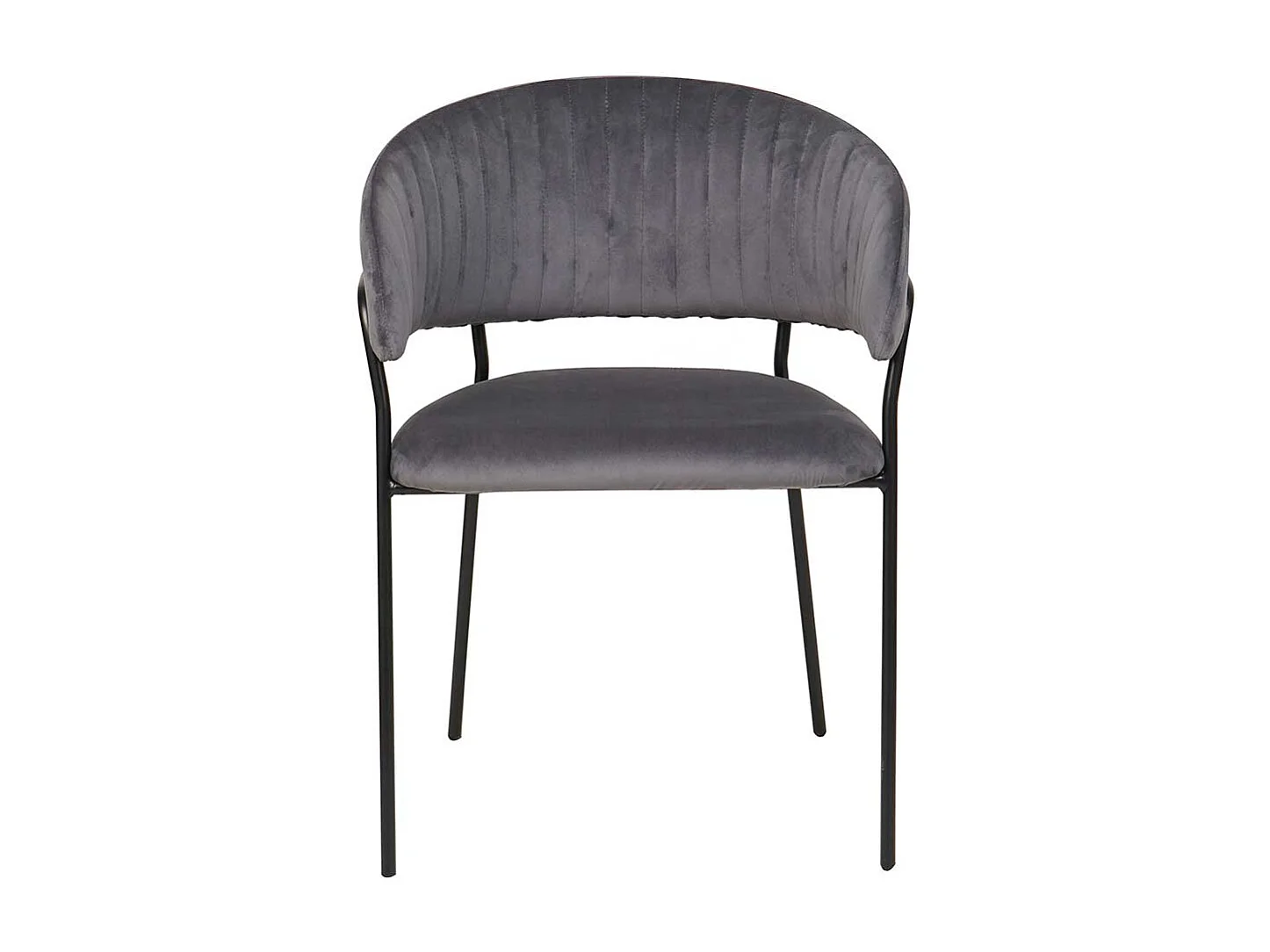 Ablagestuhl in Samt Grau Gestell aus Metall
