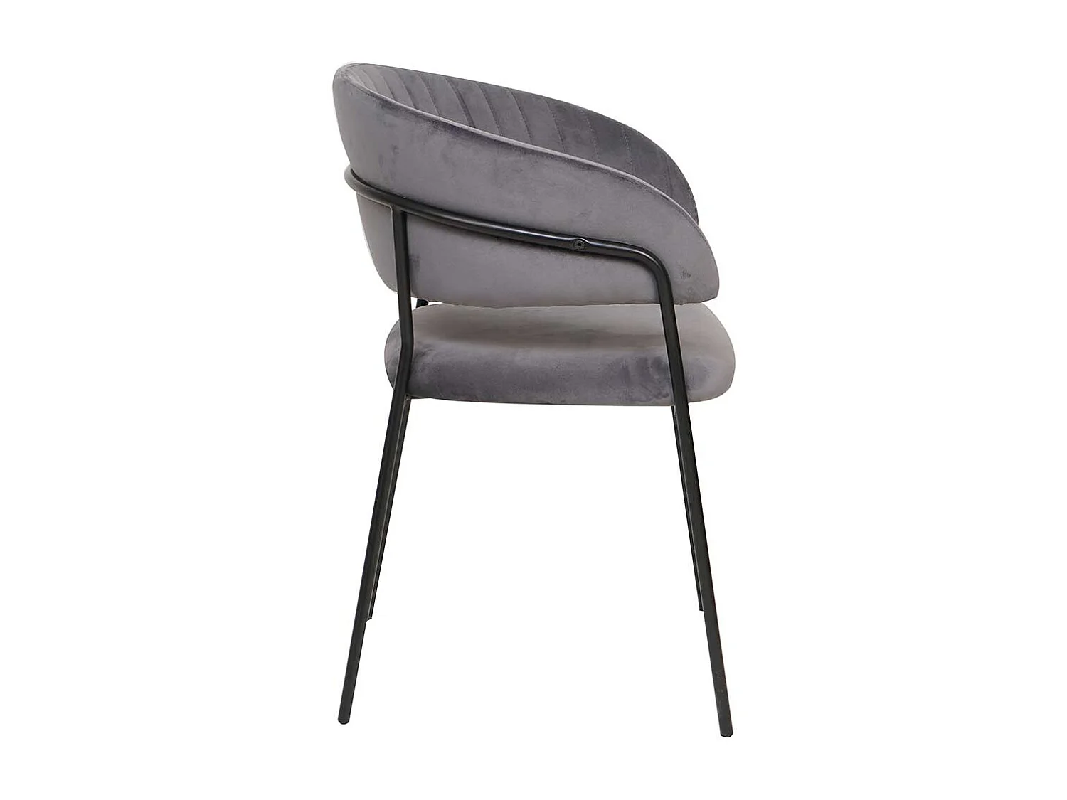 Ablagestuhl in Samt Grau Gestell aus Metall