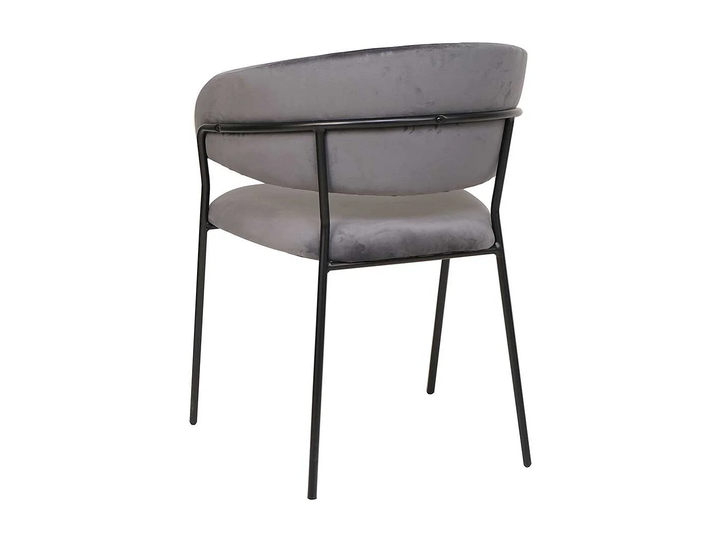Ablagestuhl in Samt Grau Gestell aus Metall