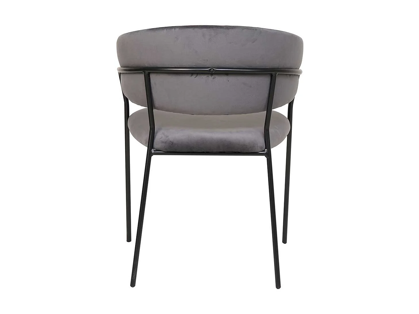 Ablagestuhl in Samt Grau Gestell aus Metall