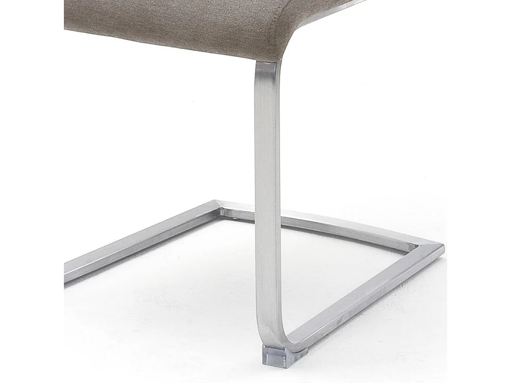 Freischwingerstuhl Polsterstuhl in Grau mit hoher R�ckenlehne (2er Set)