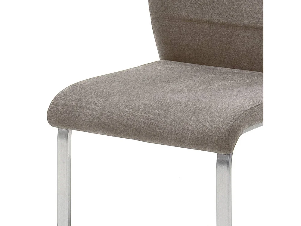 Freischwingerstuhl Polsterstuhl in Grau mit hoher R�ckenlehne (2er Set)