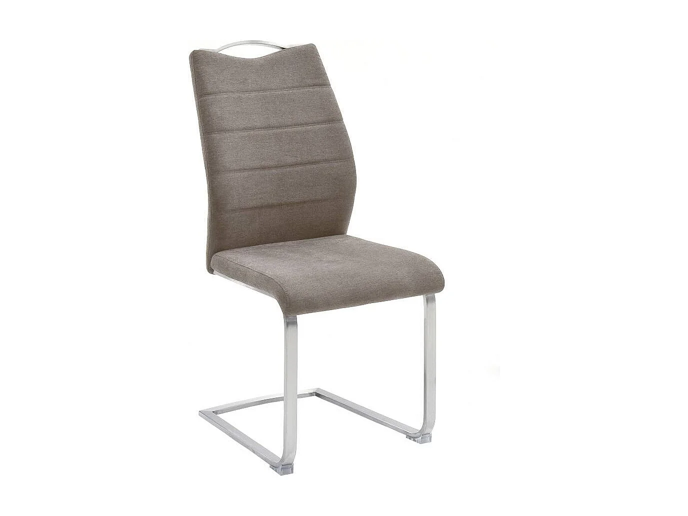 Freischwingerstuhl Polsterstuhl in Grau mit hoher R�ckenlehne (2er Set)