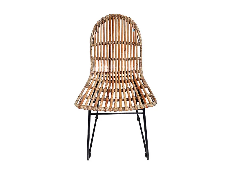 Rattan Esszimmerstuhl Metallgestell modern (2er Set)