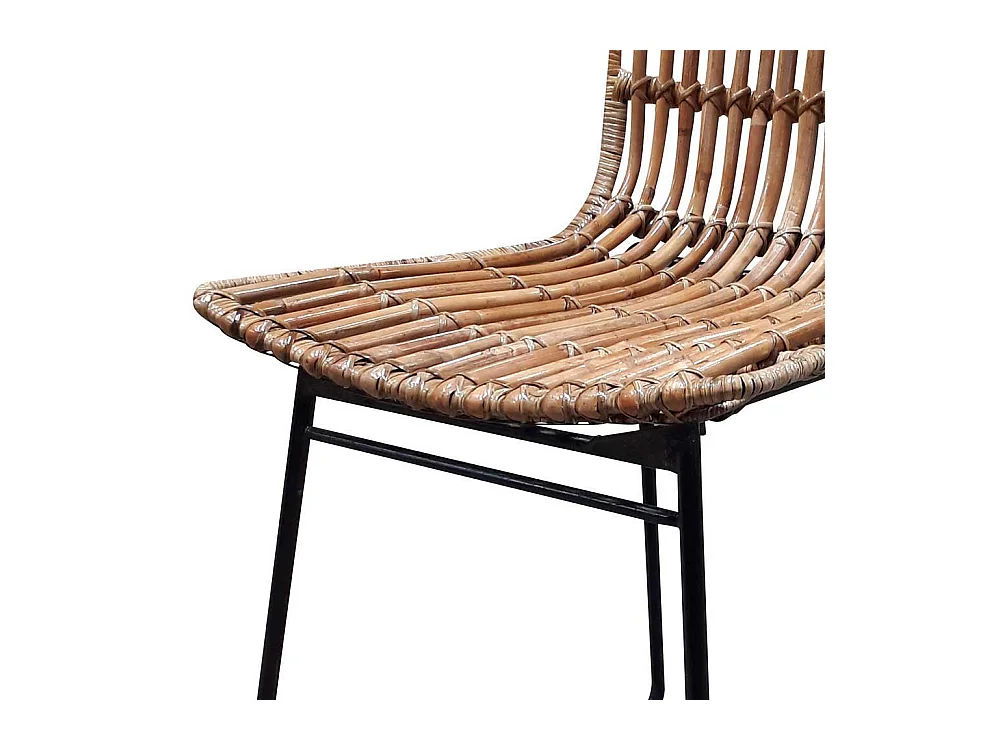 Rattan Esszimmerstuhl Metallgestell modern (2er Set)