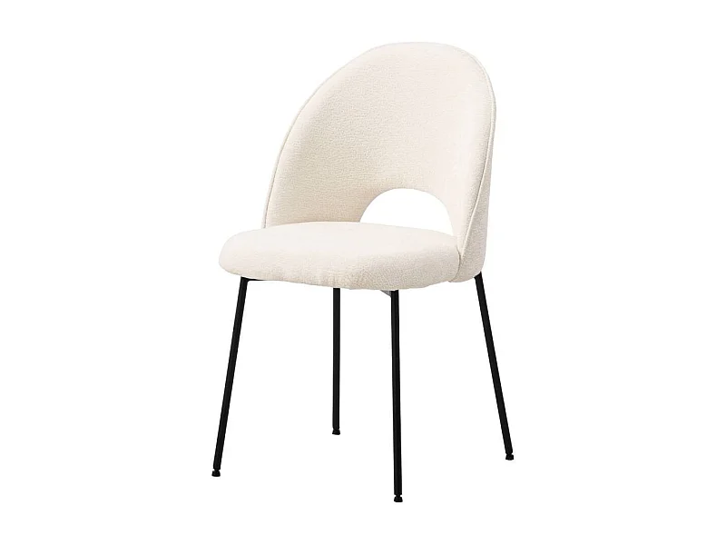 Stuhl Küche Kuechenstuhl aus Chenillegewebe mit Gestell aus Metall (2er Set)