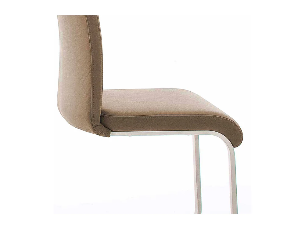 Freischwinger in Braun Leder Edelstahl (2er Set)