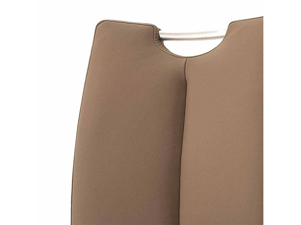 Freischwinger in Braun Leder Edelstahl (2er Set)