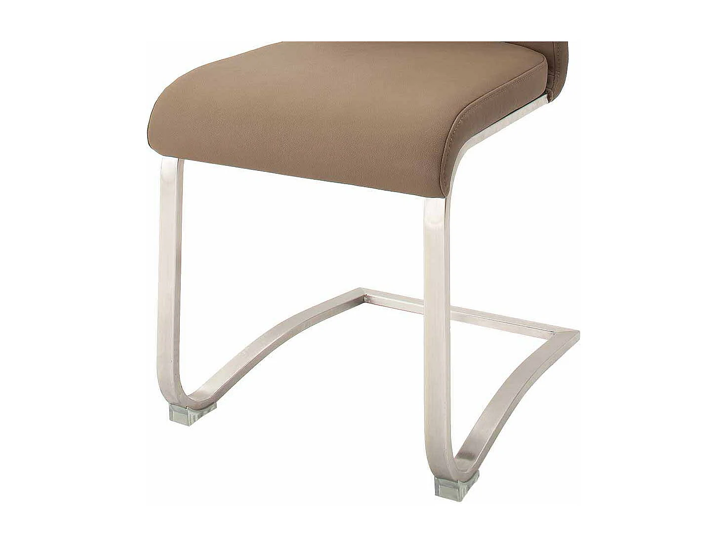 Freischwinger in Braun Leder Edelstahl (2er Set)