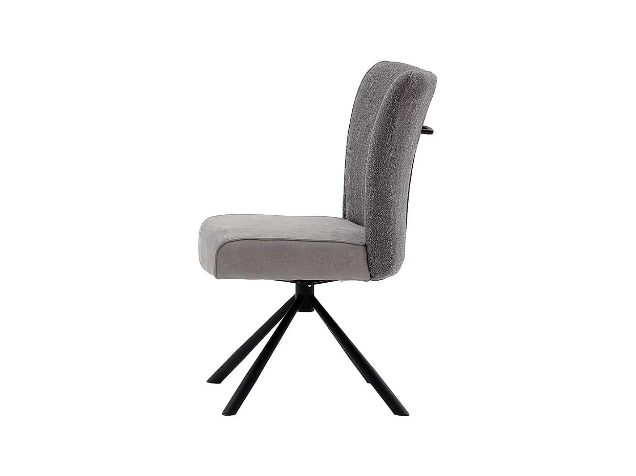 K�chenst�hle in Grau Stoff drehbar (2er Set)