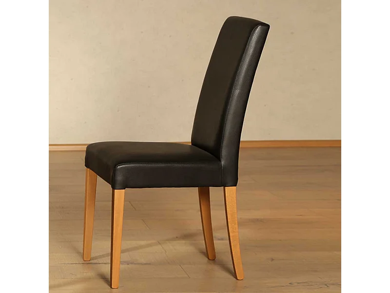 Polsterstuhl Set in Schwarz Buche massiv (2er Set)