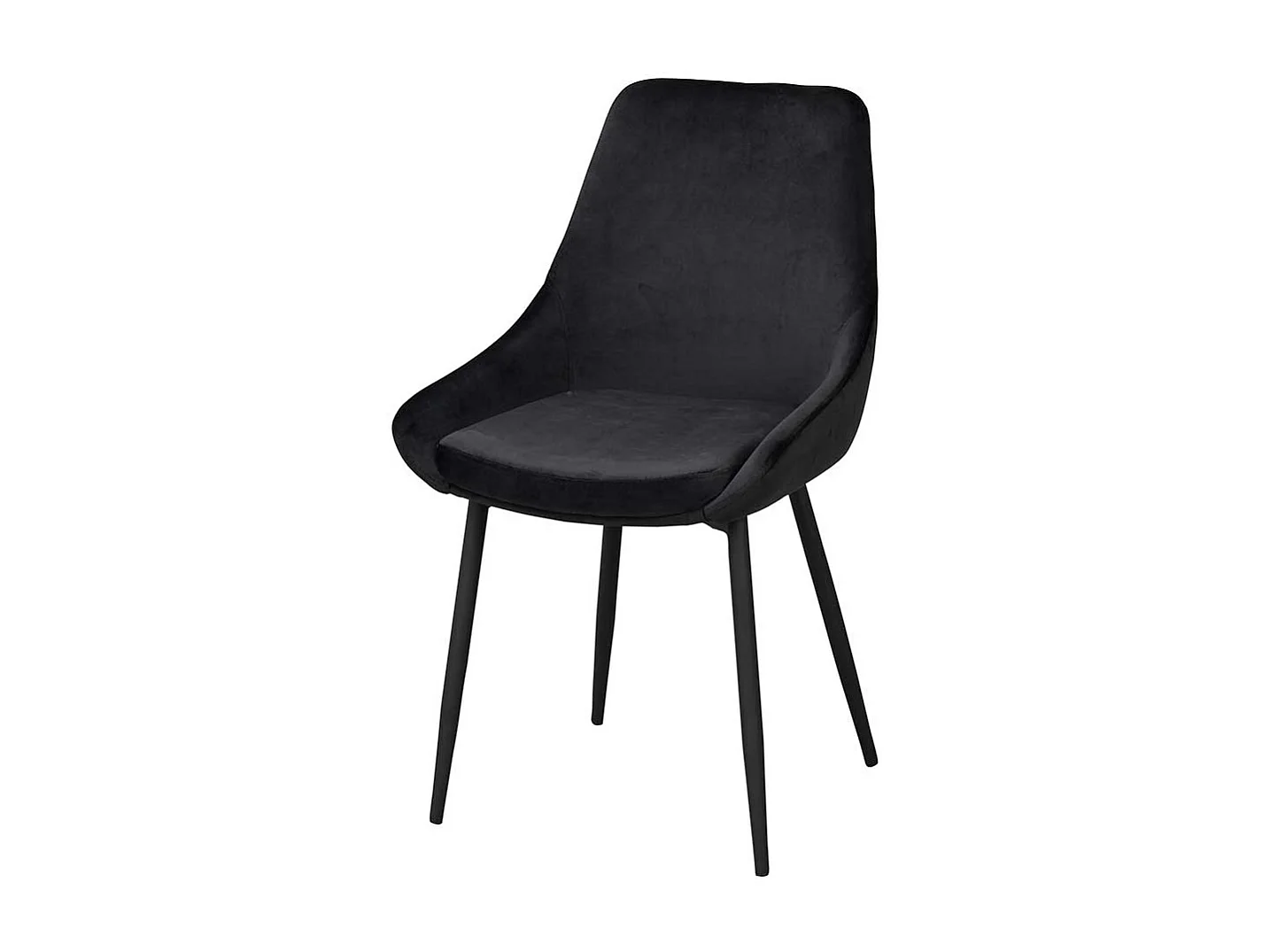 Esstisch Stühle in Schwarz Bezugsstoff aus Samt (2er Set)