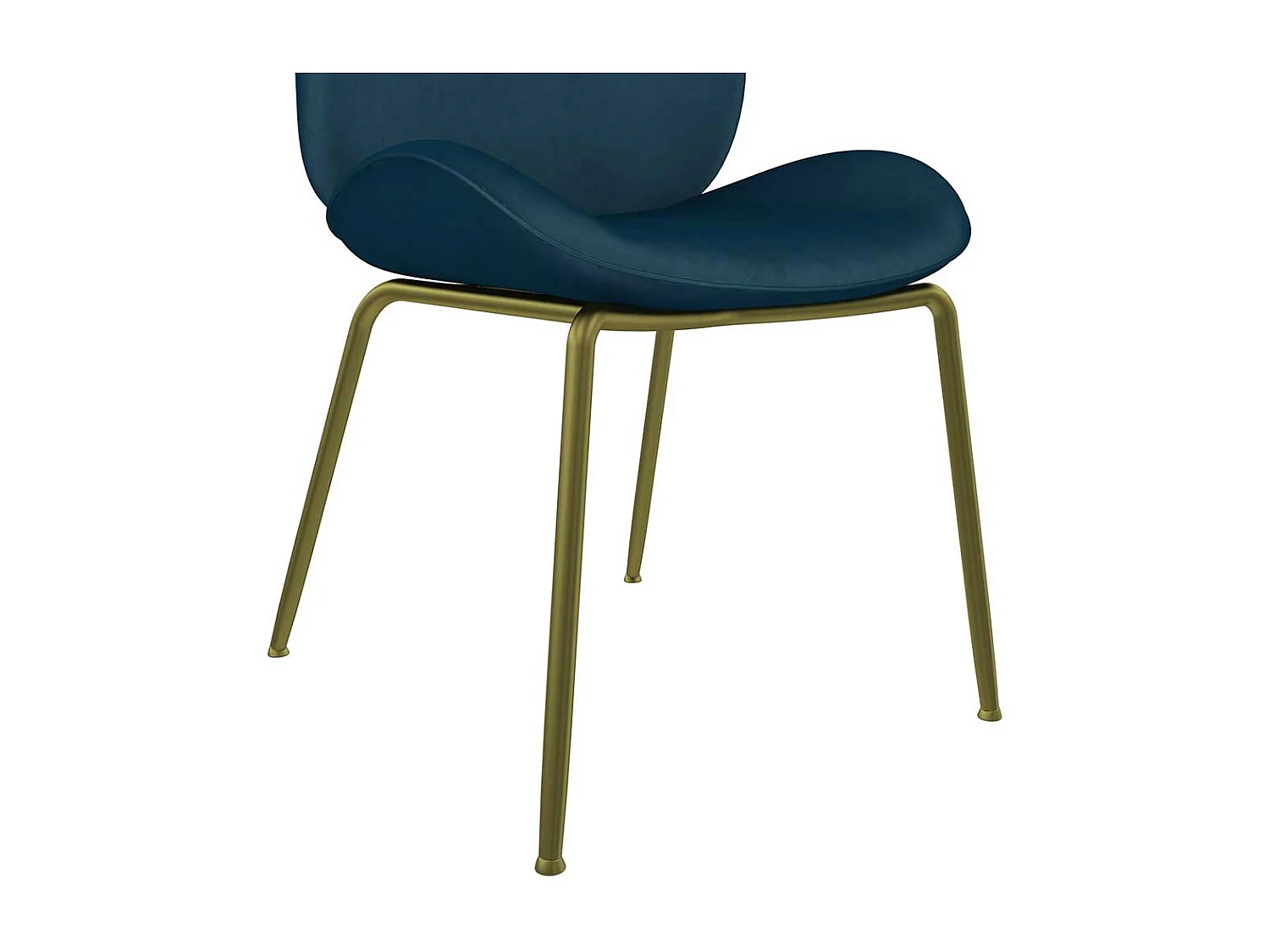 Samt Stuhl in Petrol und Messingfarben 51 cm breit