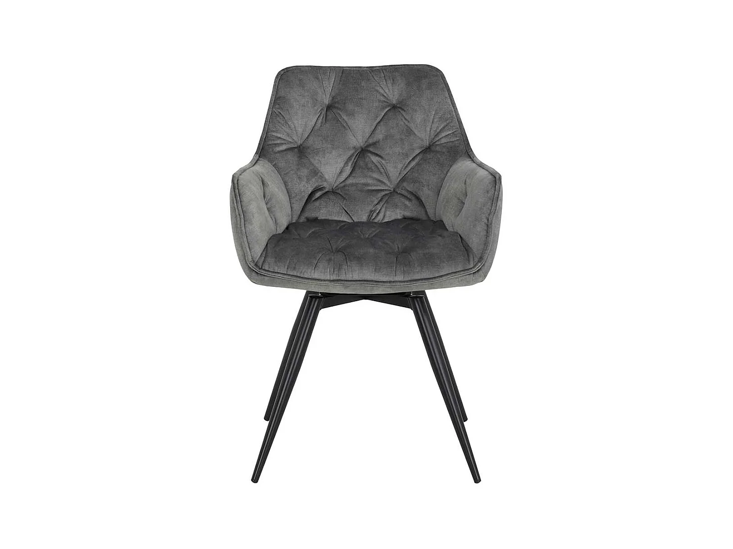 Esszimmer Drehstuehle in Grau Velours Gestell drehbar (2er Set)