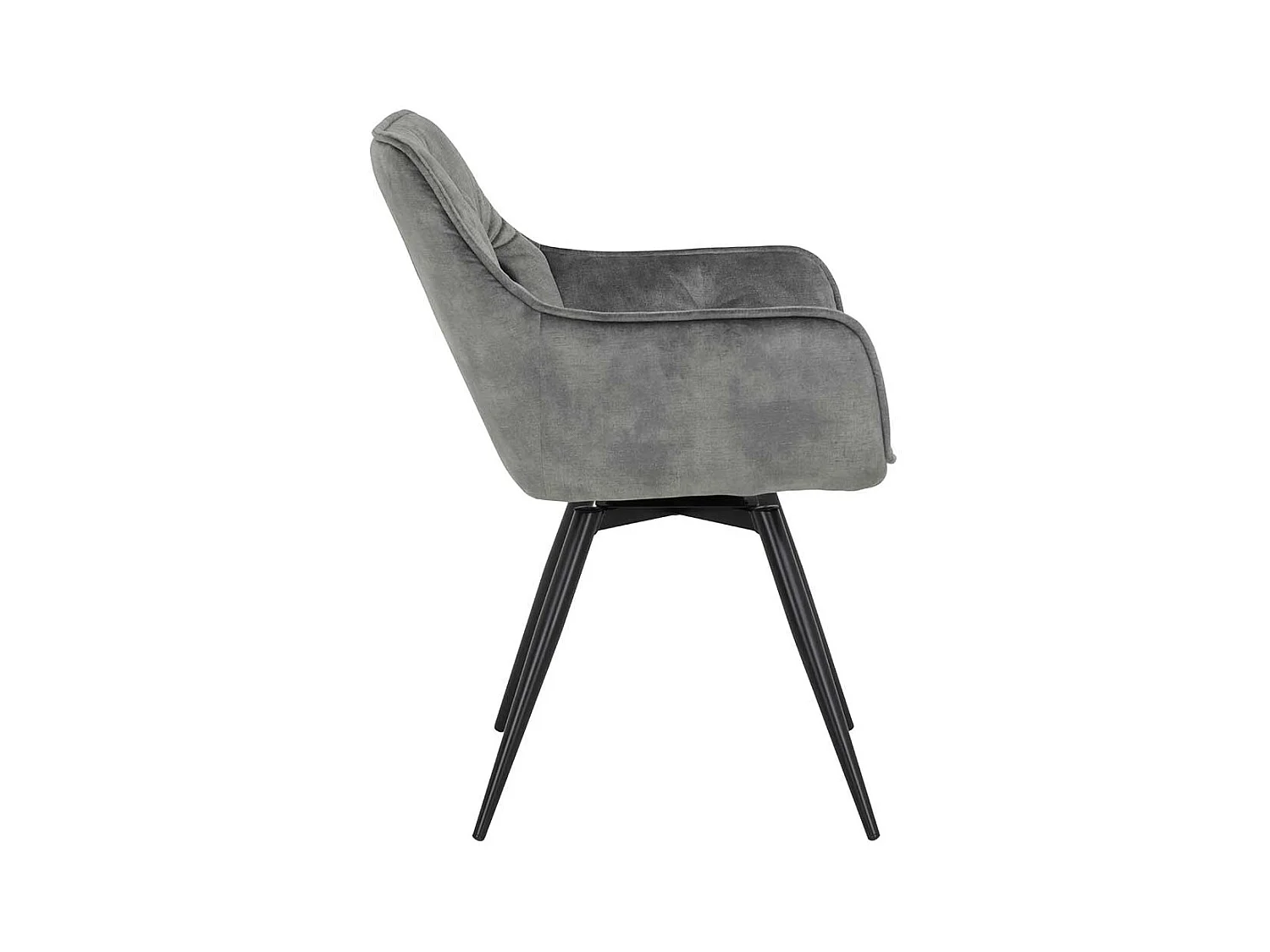 Esszimmer Drehstuehle in Grau Velours Gestell drehbar (2er Set)