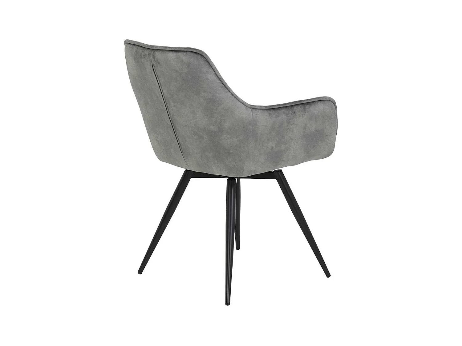 Esszimmer Drehstuehle in Grau Velours Gestell drehbar (2er Set)