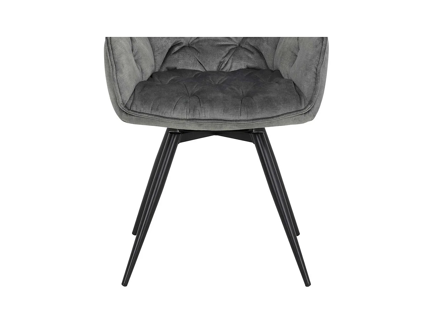 Esszimmer Drehstuehle in Grau Velours Gestell drehbar (2er Set)