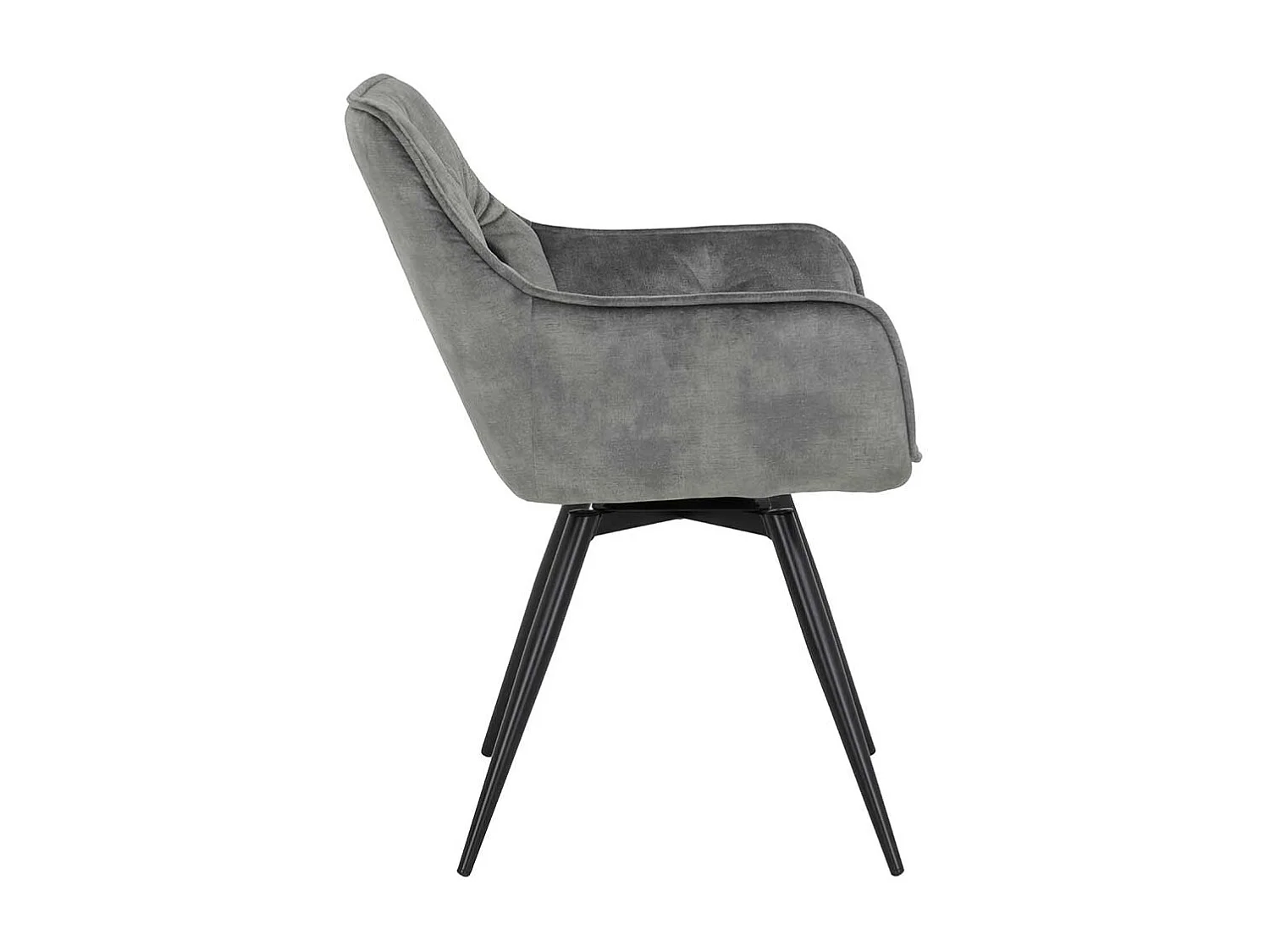 Esszimmer Drehstuehle in Grau Velours Gestell drehbar (2er Set)