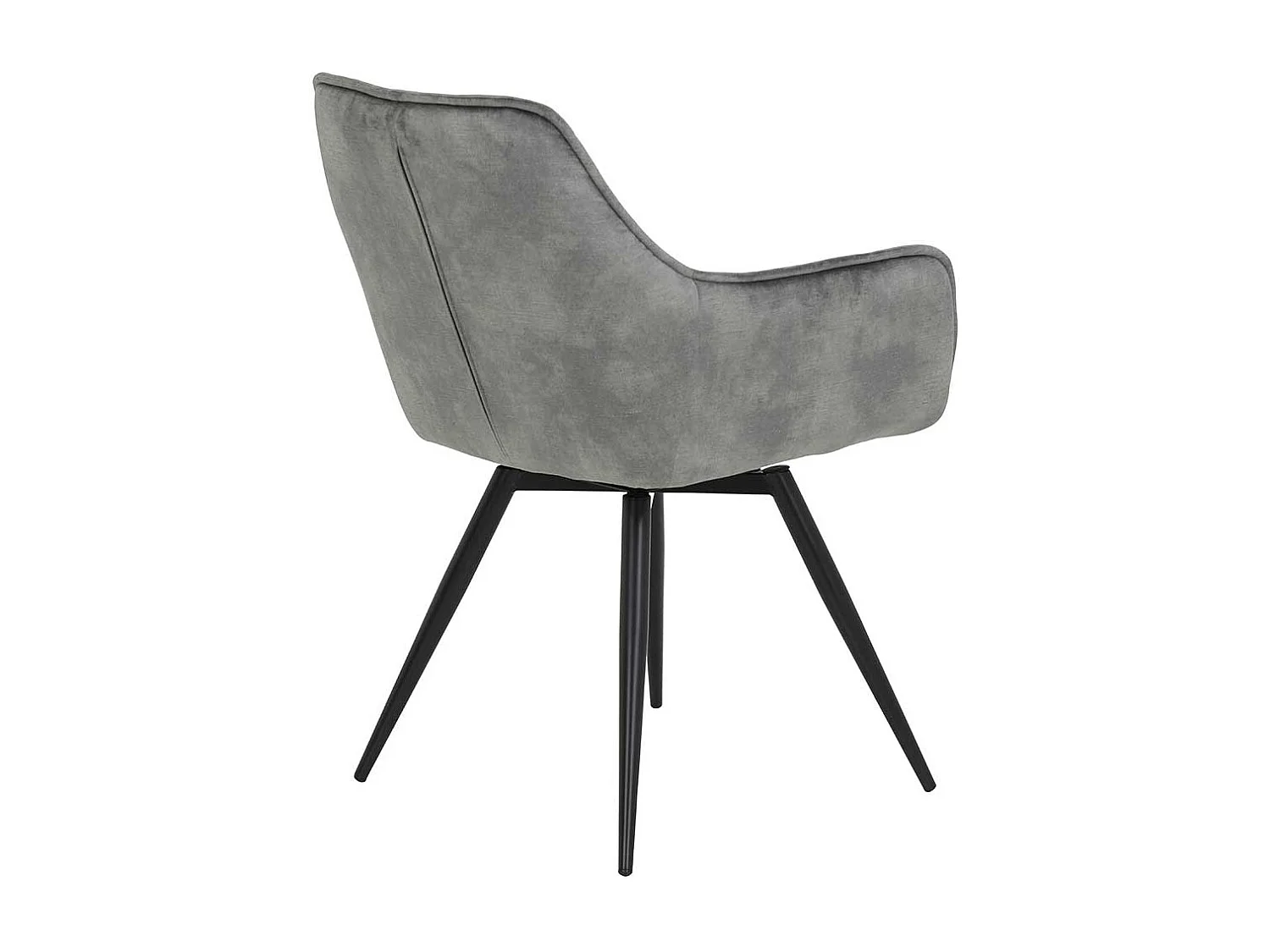 Esszimmer Drehstuehle in Grau Velours Gestell drehbar (2er Set)