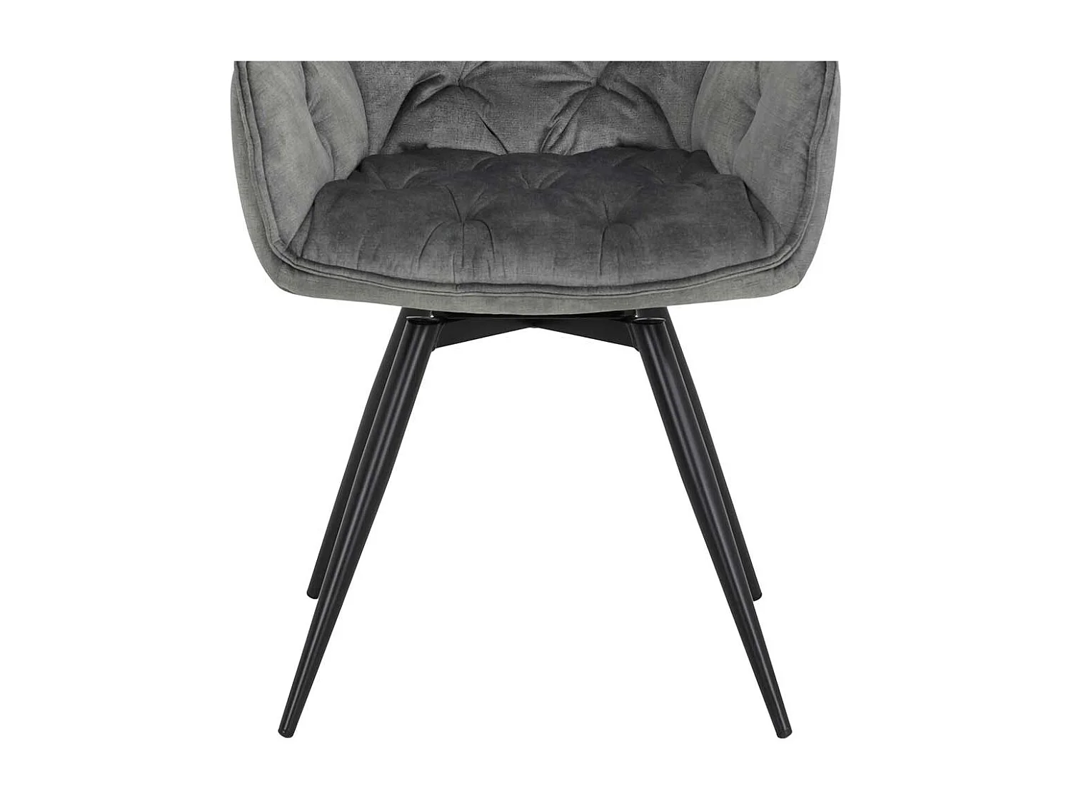 Esszimmer Drehstuehle in Grau Velours Gestell drehbar (2er Set)