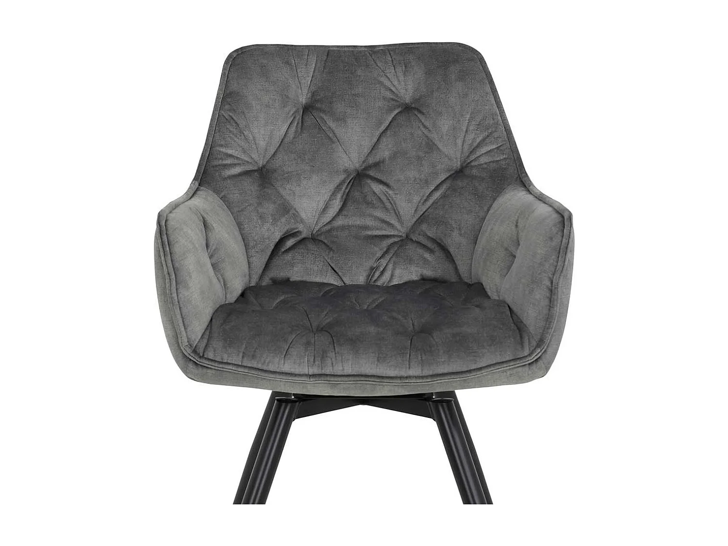 Esszimmer Drehstuehle in Grau Velours Gestell drehbar (2er Set)