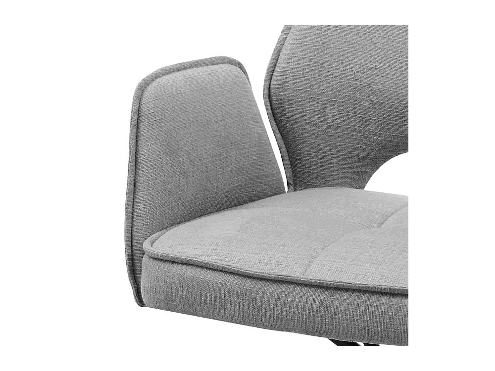 Armlehnstühle in Grau und Schwarz Webstoff und Metall (2er Set)