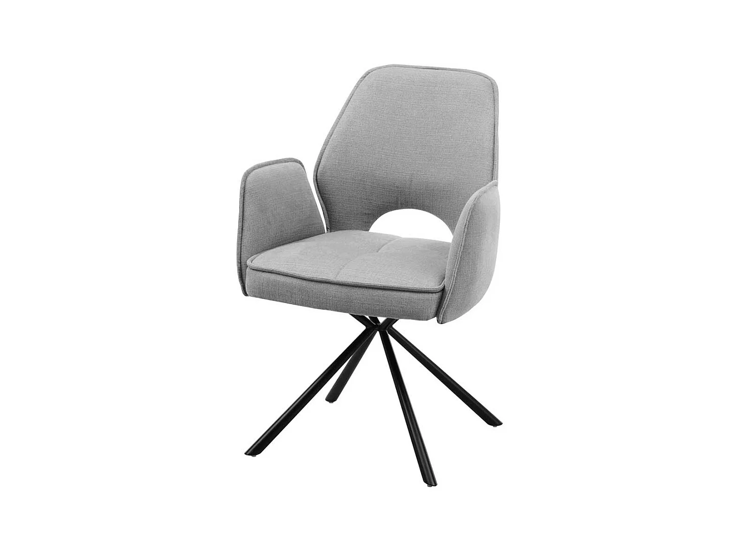 Armlehnstühle in Grau und Schwarz Webstoff und Metall (2er Set)