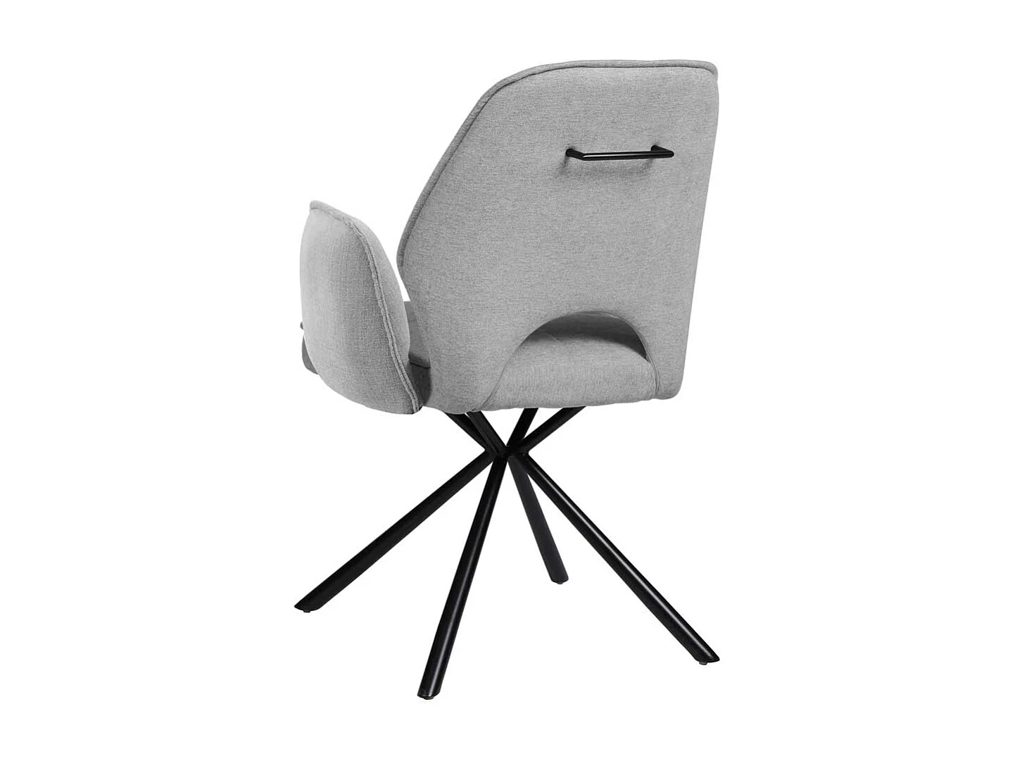 Armlehnstühle in Grau und Schwarz Webstoff und Metall (2er Set)