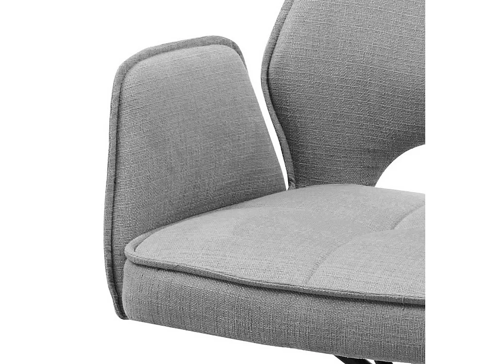 Armlehnstühle in Grau und Schwarz Webstoff und Metall (2er Set)