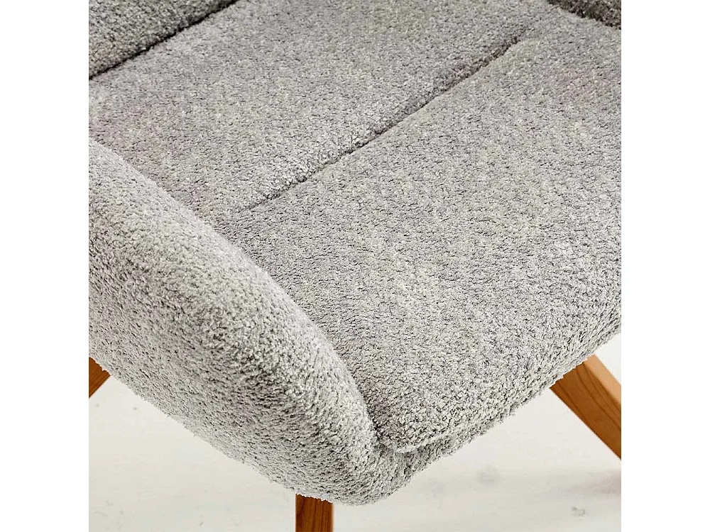 Boucle Esszimmerstühle in Grau und Eichefarben drehbar (2er Set)