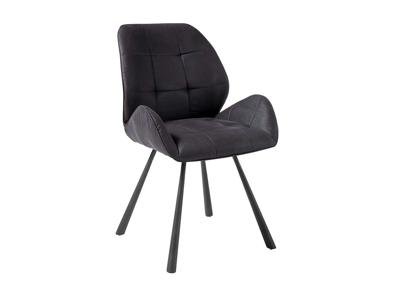 Microfaser Stühle in Dunkelgrau Armlehnen (2er Set)