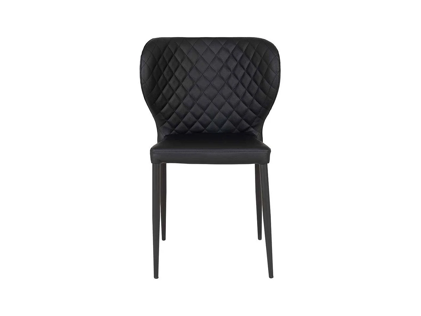 Stapelstühle in Schwarz Kunstleder und Metall (4er Set)