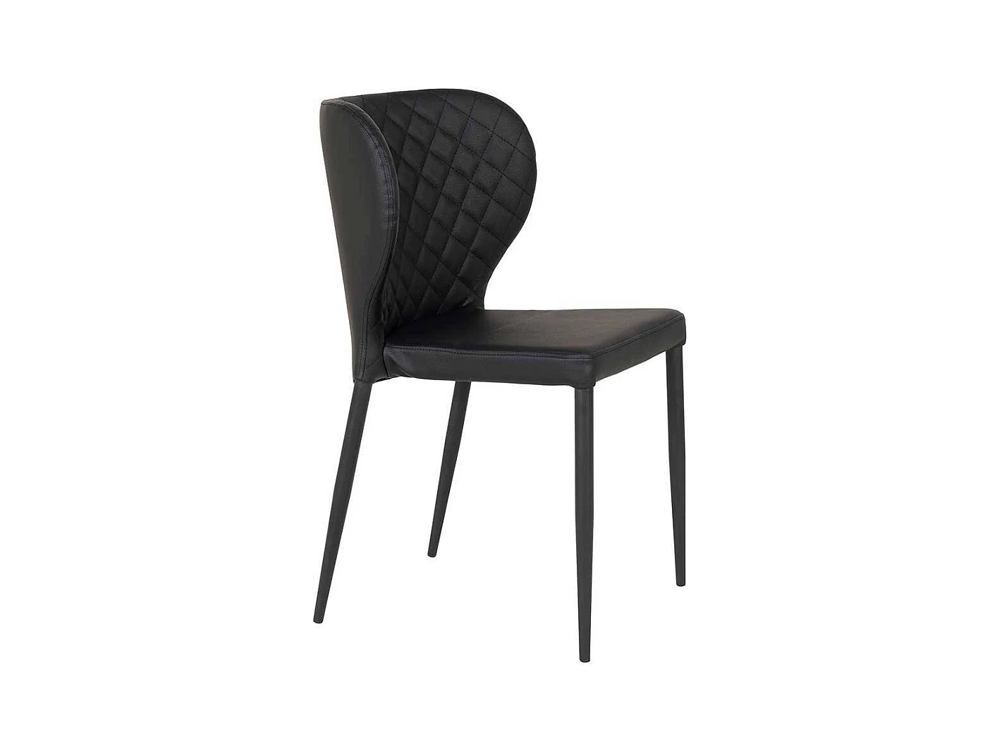 Stapelstühle in Schwarz Kunstleder und Metall (4er Set)