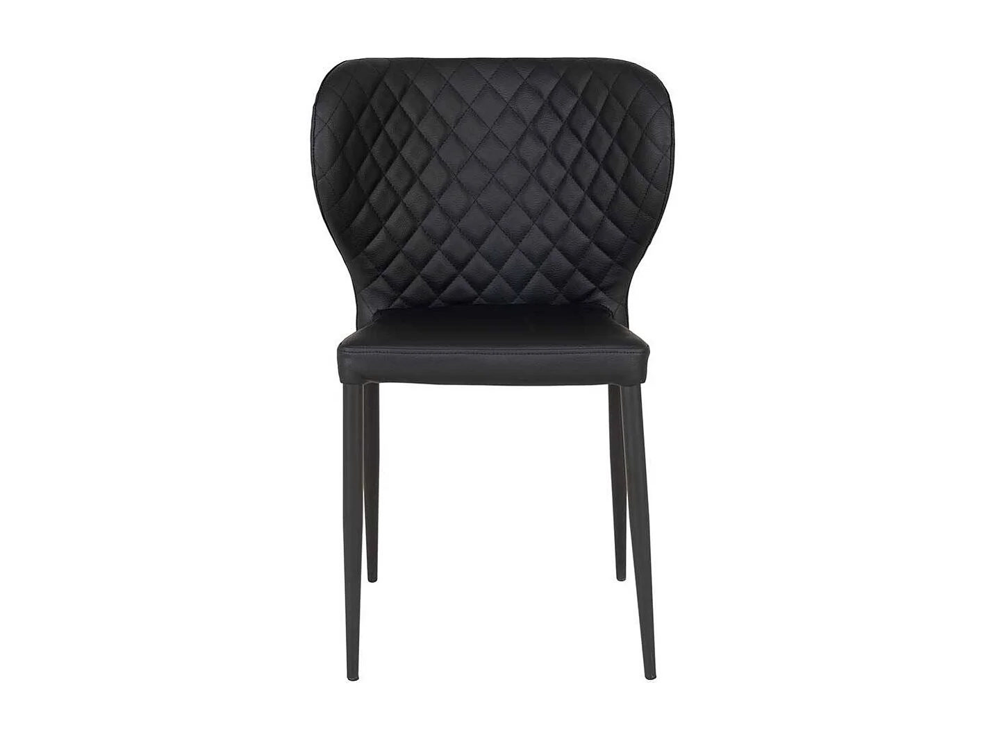 Stapelstühle in Schwarz Kunstleder und Metall (4er Set)