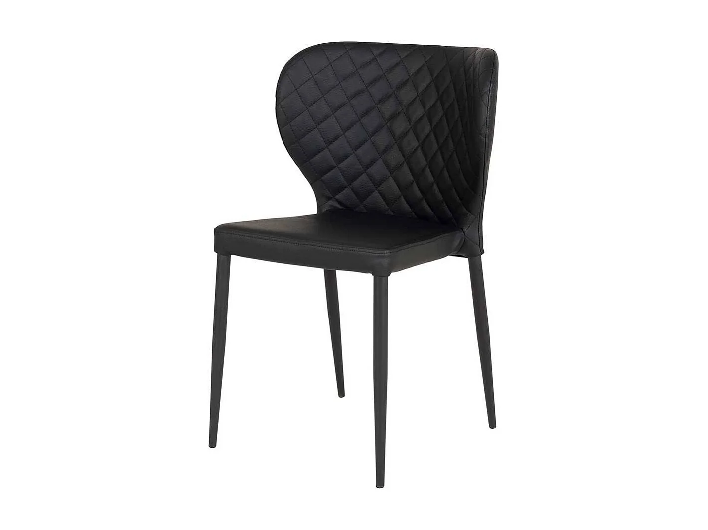 Stapelstühle in Schwarz Kunstleder und Metall (4er Set)