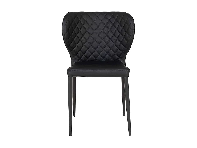 Stapelstühle in Schwarz Kunstleder und Metall (4er Set)