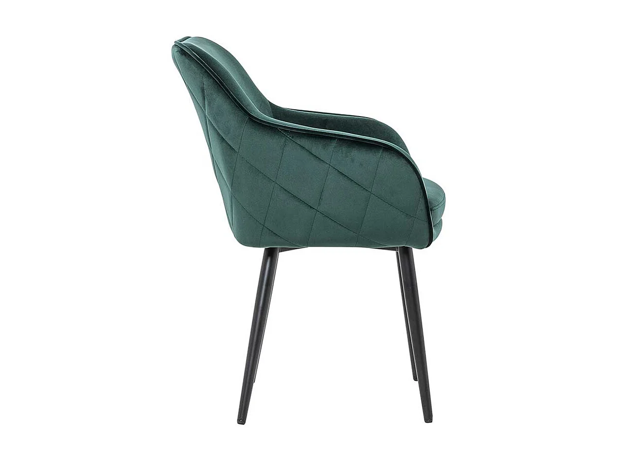 Armlehnen Polsterstühle in Dunkelgrün Samt Retro Design