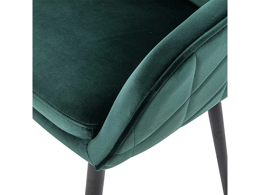Armlehnen Polsterstühle in Dunkelgrün Samt Retro Design