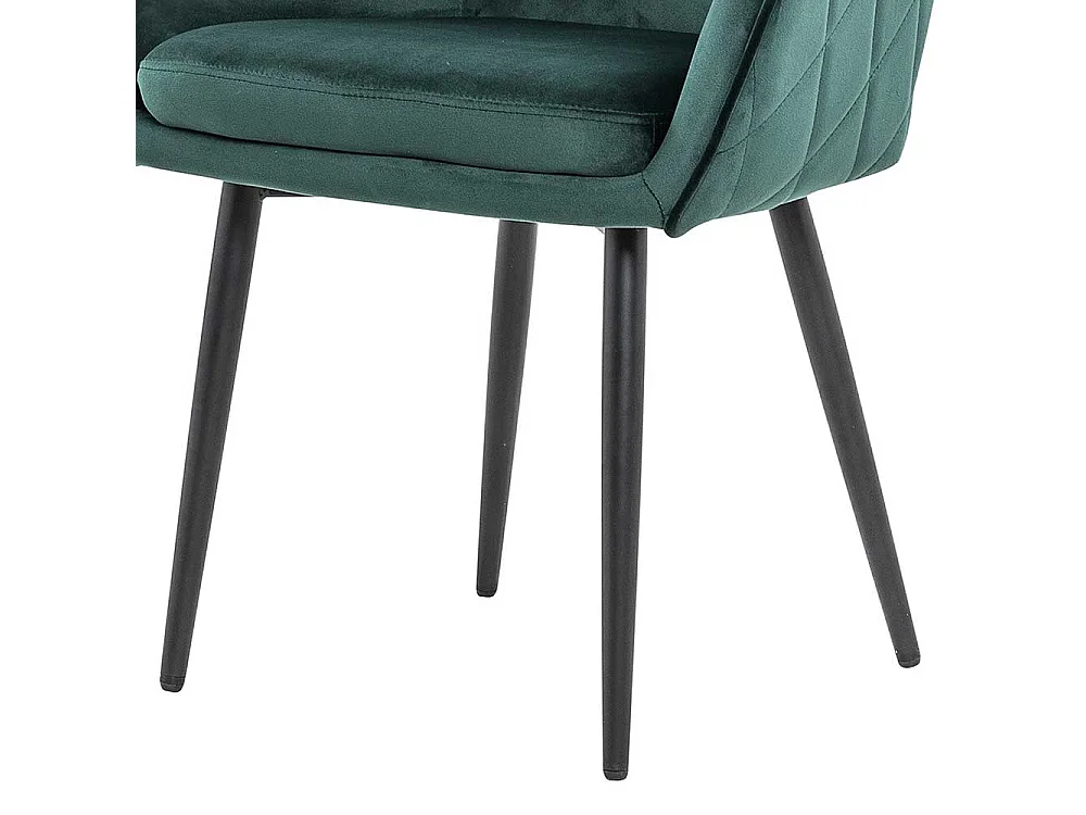 Armlehnen Polsterstühle in Dunkelgrün Samt Retro Design