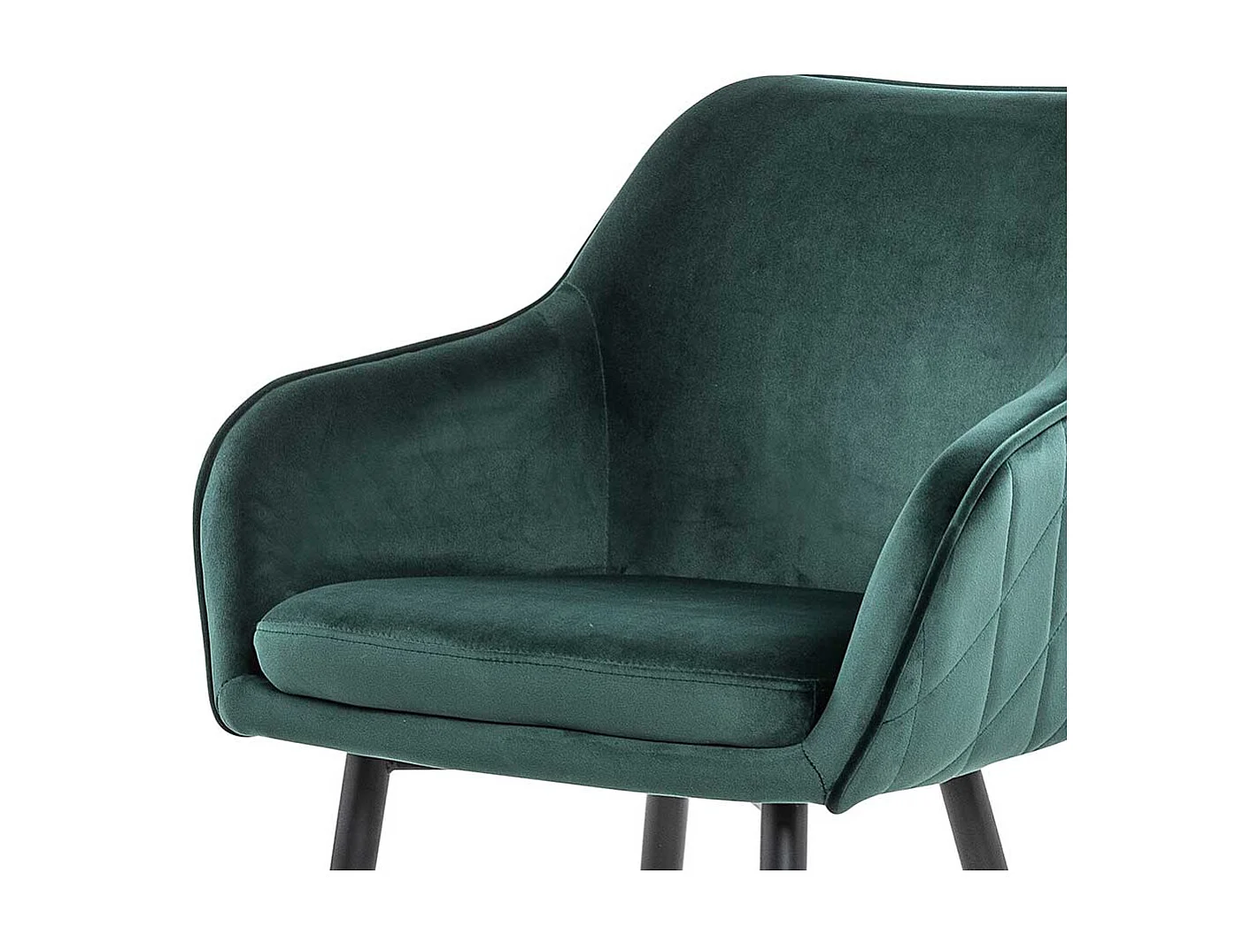 Armlehnen Polsterstühle in Dunkelgrün Samt Retro Design