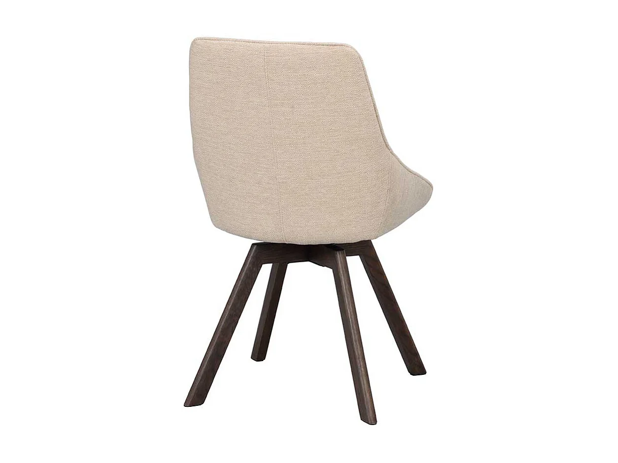 Stuhl Esszimmer Essstuhl in Cremeweiß mit Gestell aus Massivholz (2er Set)