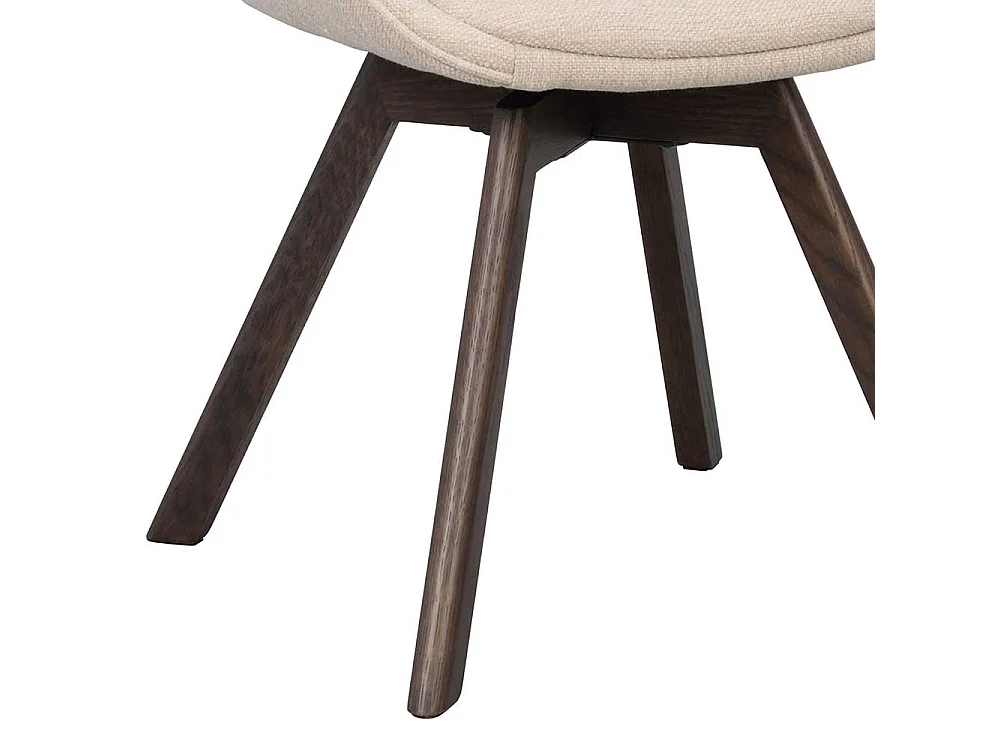 Stuhl Esszimmer Essstuhl in Cremeweiß mit Gestell aus Massivholz (2er Set)