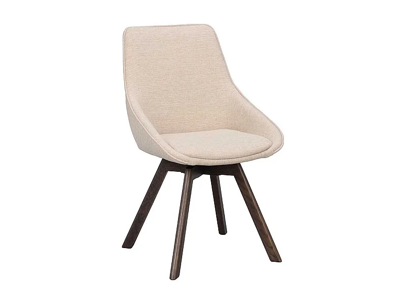 Stuhl Esszimmer Essstuhl in Cremeweiß mit Gestell aus Massivholz (2er Set)