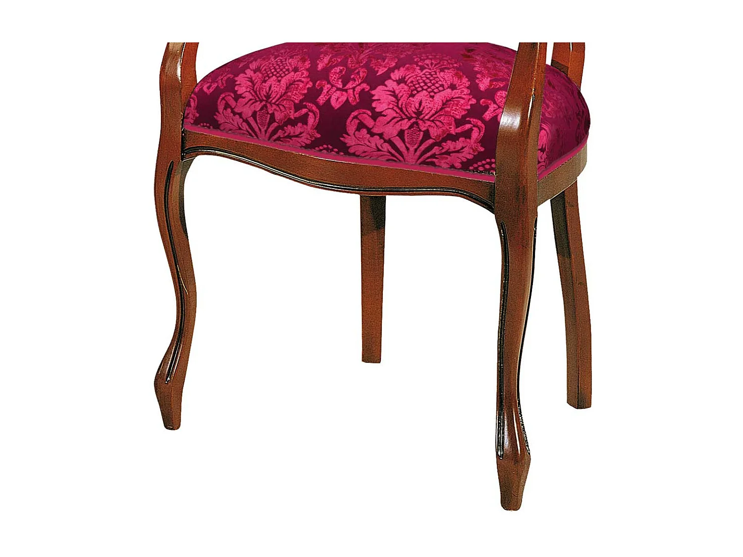 Medaillon Armlehner in Dunkelrot Nussbaumfarben