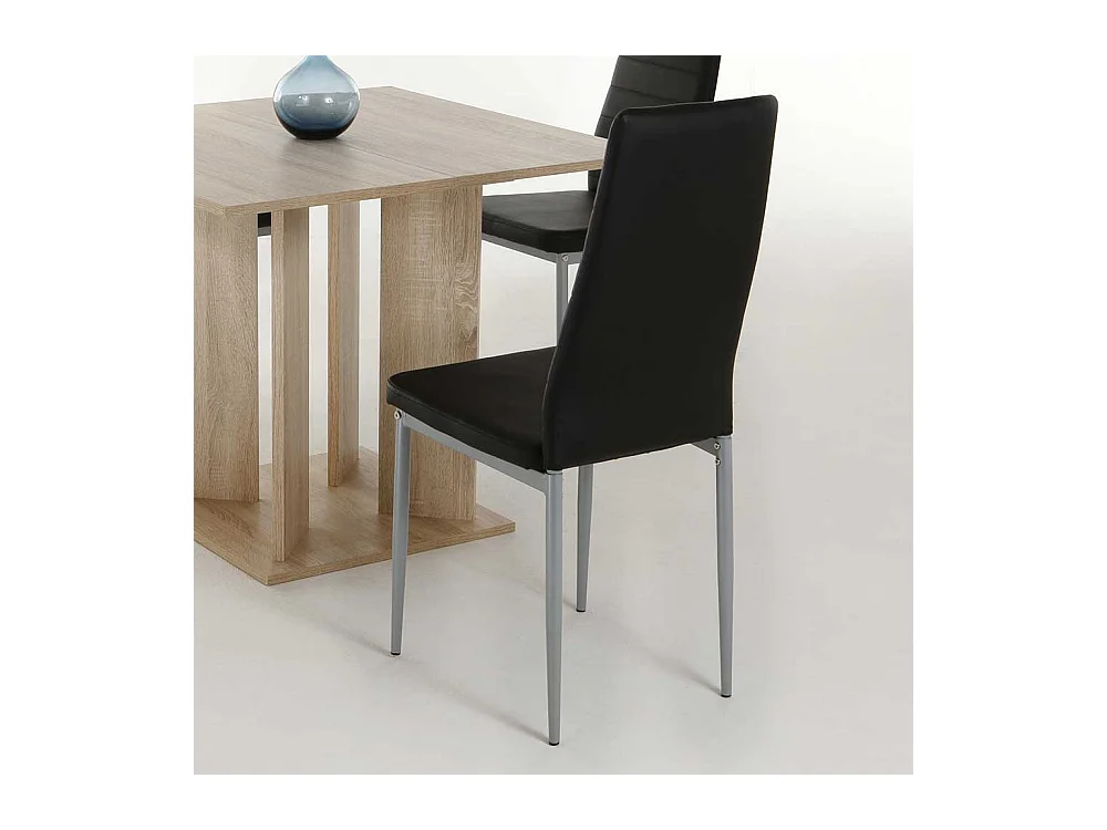 Polsterstuhl Set in Schwarz Metall (4er Set)