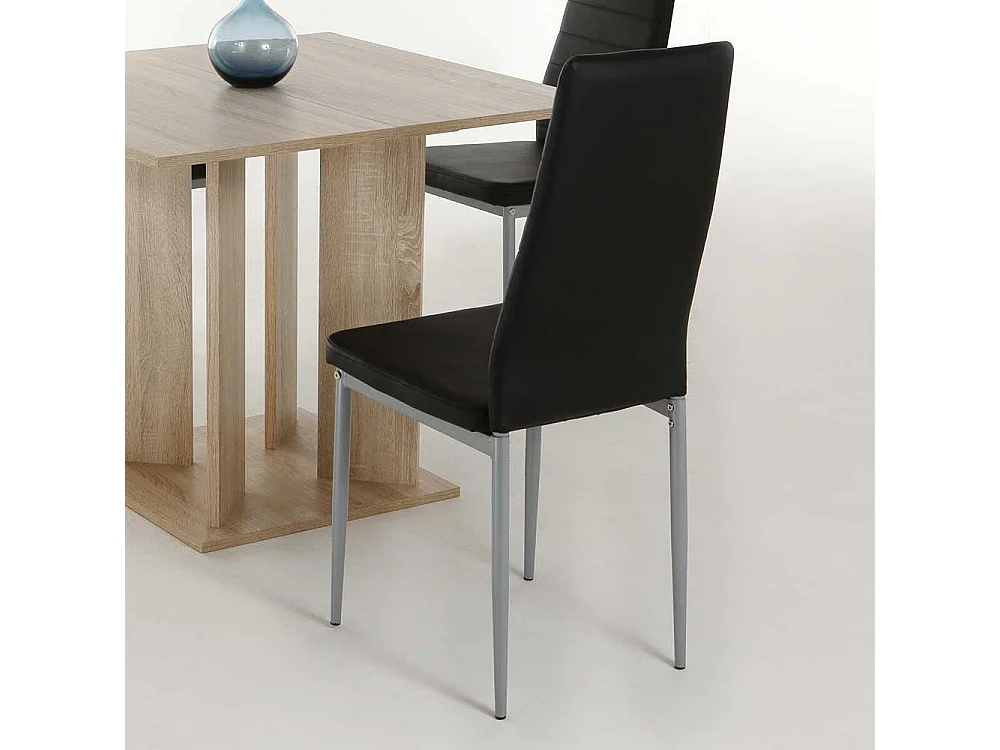 Polsterstuhl Set in Schwarz Metall (4er Set)