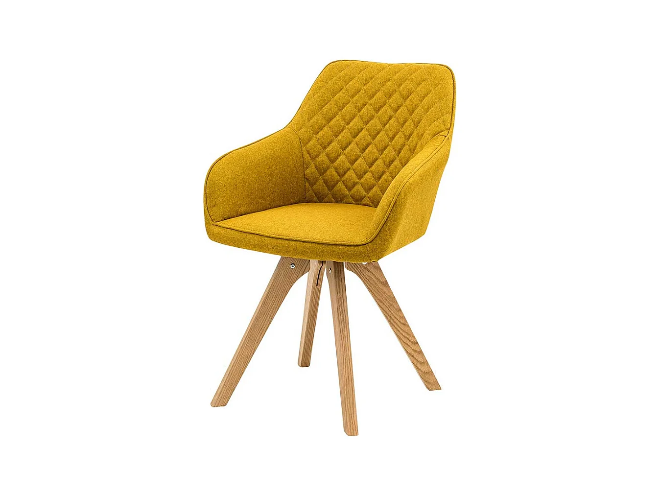 Armlehnenstühle in Gelb Webstoff Eiche Massivholzgestell (2er Set)